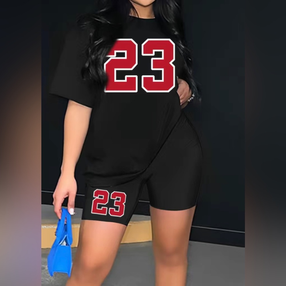 #23 JERSEY SHIRT AND SHORTS SET SIZE L 8/10